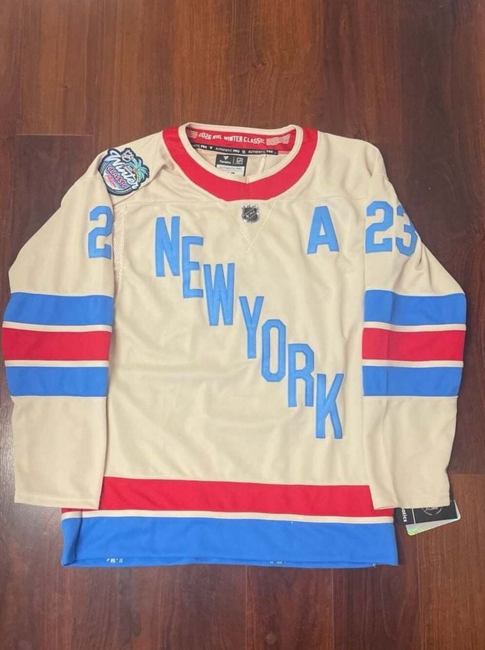 New York Rangers 2026 NHL Winter Classic Premium Custom Jersey  Adam Fox- Beige,